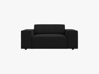 Micadoni Sessel Jodie 1-Sitzer Strukturierter Stoff Megan Schwarz