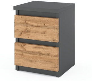 KOSETO Nachtkonsole, Nachttisch mit 2 Schubladen für Schlafzimmer, Büro - Modernes Design, modernes, minimalistisches Design, langlebig, pflegeleicht