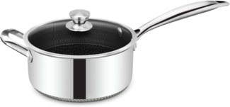 Cheffinger Saucentopf ⌀20cm 18/10 Edelstahl Wabenstruktur mit Deckel