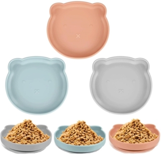 Rutschfester Futternapf aus Silikon für Trocken- und Nassfutter für kleine Hunde, Welpen und Katzen (3,5 x 17,5 x 16,5 cm)