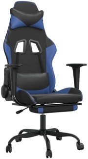 vidaXL Gaming-Stuhl mit Fußstütze Schwarz und Blau Kunstleder 3143653
