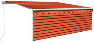 vidaXL Markise Manuell Einziehbar mit Rollo 4x3 m Orange & Braun 3069300