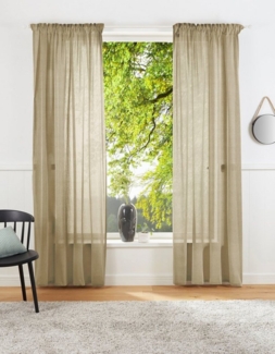 LeGer Home by Lena Gercke Vorhang Lanea (1 St), Multifunktionsband, halbtransparent, Leinenoptik, 1 Schal, verschiedene Größen