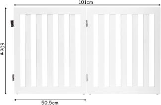 COSTWAY Absperrgitter Hunde 60cm Hoch, Schutzgitter Holz, klappbar, Treppengitter Hundeabsperrgitter flexibel Türschutzgitter (2 Paneelen, Weiß)