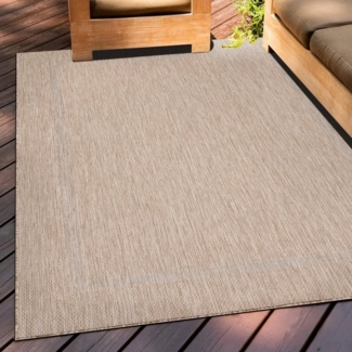 Teppium Teppich Unicolor - Einfarbig, Rechteckig, Höhe: 5 mm, Teppich Wetterfest Balkon Küchenteppich Flachgewebe Sisaloptik