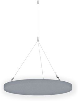 Rheinland Möbel FocusWall DAR03 – Runder Akustik-Deckenabsorber Ø 30 cm in Stofffarbe Slip inkl. Chrom-Stahlseilen - Made in Germany - Klasse A, Stoffbezug, schwer entflammbar