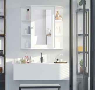 XDeer Spiegelschrank Spiegelschrank Badschrank Badezimmerschrank, 8 Fächer, Spiegeltüren, wasserbeständig, 66 x 17 x 63 cm