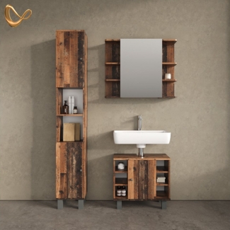 Livinity® Badezimmerspiegelschrank Fucino, Antikholz/Antikholz, 79.6 x 64 cm