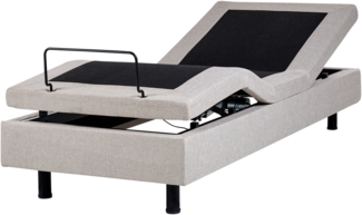 Verstellbares Bett ohne Kopfteil DUKE 80 x 200 cm Stoff Beige