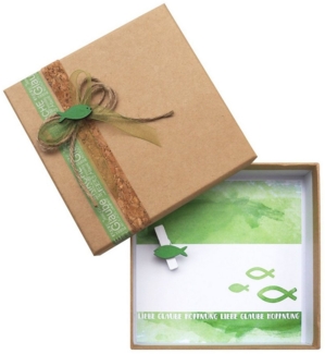 ZauberDeko Geschenkbox Geldgeschenk Verpackung Grün Fisch Kommunion Konfirmation Gutschein