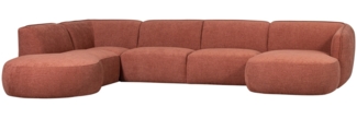 Sofa Polly U-Form aus Webstoff Links, Rosa