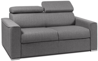 Schlafsofa 2-Sitzer Stoff VIZIR - Grau - Liegefläche: 120 cm - Matratzenhöhe: 14 cm