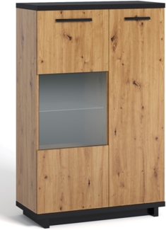 99rooms Soyer Vitrine II Artisan Eiche Melamin Graphit