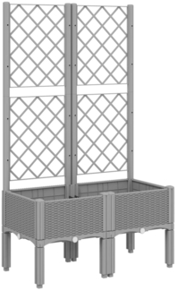 vidaXL Pflanzkübel mit Rankgitter Hellgrau 80x40x142 cm PP 367922