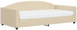 vidaXL Tagesbett mit Matratze Creme 100x200 cm Stoff 3197179