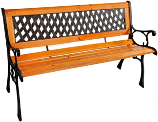 Gartenbank Parkbank Massivholz Metall pulverbeschichtet Natur/Schwarz