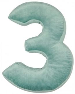 Betty's Home Zahlenkissen 3 Mint (40cm) NUM-3-VEL-MINT