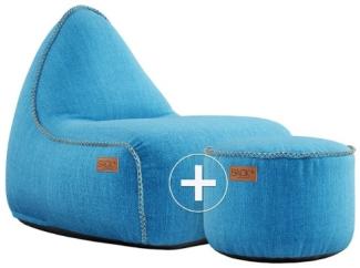 RETROit Cobana Outdoor Sitzsack Loungsessel mit Hocker – Sparset türkis