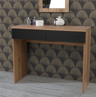 FORTE Dalate Schminktisch, Holzwerkstoff, Braun/Schwarz, 100,3 x 79,9 x 41,3 cm