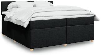 vidaXL Boxspringbett mit Matratze Schwarz 200x200 cm Stoff 3289089