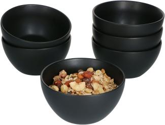 Mambocat Leopard Lampart Nero 6-tlg. Müslischalen Set Schwarz 450ml Steingut Salatschälchen Schüssel