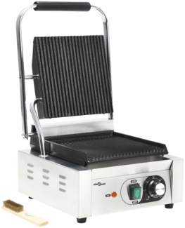 vidaXL Gerillter Panini-Grill Edelstahl 1800 W 31x30,5x20 cm 50749