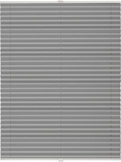 ondeco Plissee ohne Bohren mit Klemmträger, Sonnenschutz für Fenster innen, blickdicht, Faltrollo, Hellgrau, 75x210 cm