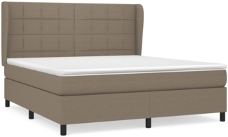 vidaXL Boxspringbett mit Matratze Taupe 160x200 cm Stoff 3127977
