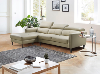 Vente-unique - Ecksofa - Ecke links - Büffelleder - Beige - SALVI