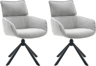 Home affaire Esszimmerstuhl Cusey, 360° drehbar, extra dicke Polsterung, 2er-Set (Set, 2 St), mit 360° Metallfuß, Komfort-Rückenlehne und hautfreundlichem Webstoff