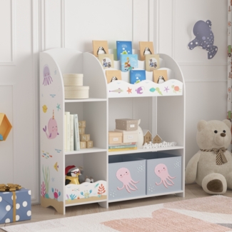 Kinderregal Lysekil 100x93x30 cm mit Ozean Motiv [en. casa]