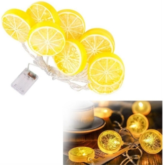 Senmudi LED Solarleuchte LED-Lichtervorhang,Zitronen Lichterkette, 3m Led Lichterkette, LED fest integriert, warmes Licht, für Valentinstag,Ramadan,Hochzeit,Weihnachten Party Dekoration