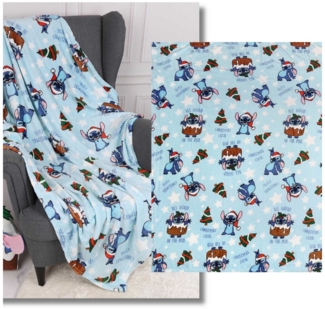 Sarcia. eu Tagesdecke DISNEY Stitch Blue Decke, Weihnachtsdecke 120x150 cm