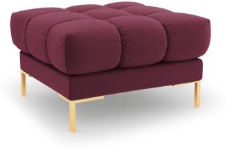 Micadoni Pouf Hocker Mamaia | Bezug Dark Red | Beinfarbe Gold Metal