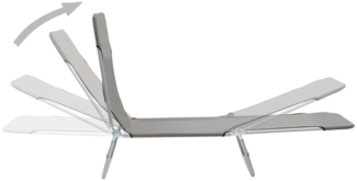 vidaXL Klappliegen 2 Stk. Stahl und Stoff Grau 44302