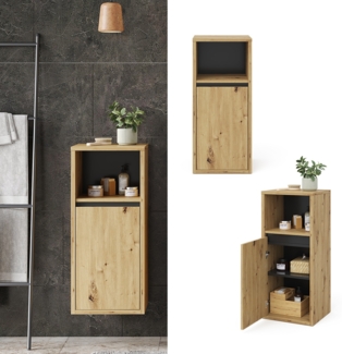 Vicco Midischrank Badschrank Badezimmermöbel Viola Eiche Anthrazit modern 38x80 Badezimmer Schrank Badmöbel Schranktür Schrankfach Ablage Aufbewahrung