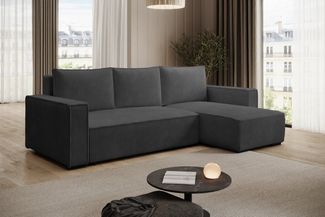 storez24 Ecksofa Letto, mit Bettkasten und Schlaffunktion, Cordstoff, L-Form, bequem