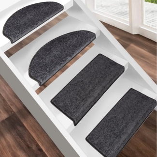 Floordirekt Stufenmatte Sundae 1A, Erhältlich in vielen Farben & Größen, Treppenschutz, Halbrund, Höhe: 13,5 mm