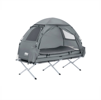 SoBuy Feldbett OGS32 Campingzelt 4in1-Zelt mit Campingliege Schlafsack Luftmatratze