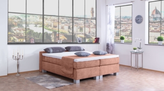 Meisterbetten Boxspringbett City 240x200 in DS-Altrosa, Matratzenbezug Nano, Komfortschaum-Topper