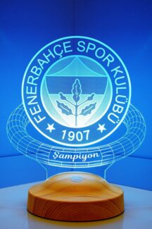 Geschenkelampe LED Nachttischlampe Fenerbahce Fanartikel 3D Nachtlicht Geburtstagsgeschenk, Leuchte 7 Farben fest integriert, Fußball, Geschenk für Fenerbahce Fans