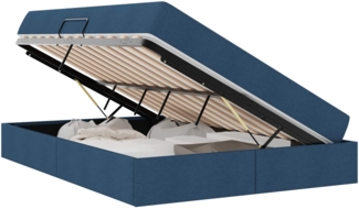 vidaXL Aufbewahrungsbett mit Matratze Blau 140x190 cm Polyester 3399663