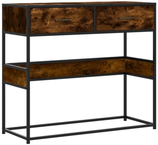 vidaXL Konsolentisch Räuchereiche 90x35x80 cm Holzwerkstoff 849176