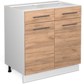 Küchenunterschrank Fame-Line Goldkraft Eiche 80 cm ohne Arbeitsplatte Vicco