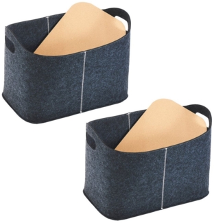 Kobolo Kaminholzkorb Aufbewahrungskörbe 2er Set mit Grifflöchern - Filz (ohne Deckel)