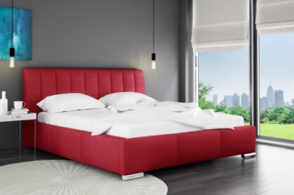 99rooms Gonzalo Polsterbett Kunstleder SOFT Rot 140x200 cm mit Bettkasten