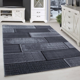 SIMPEX24 Designteppich Steine Design, Läufer, Höhe: 6 mm, Kurzflor Teppich Wohnzimmer Abstrakt Kariert Design Pflegeleicht