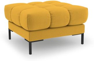 Micadoni Pouf Hocker Mamaia | Bezug Yellow | Beinfarbe Black Metal