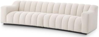 Casa Padrino Luxus Sofa Creme / Schwarz 300x100 x H. 78,5 cm - Leicht gebogenes Wohnzimmer Sofa