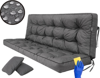 Bjird Bankauflage Pola 100 cm 120 cm 150 cm 180 cm, für Gartenbank und Hollywoodschaukel - inkl. 2 Stück Seitenkissen